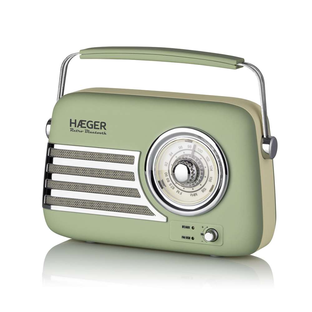 HAEGER HERB-GRE.001A RETRO FM RADIO BLUETOOTH, USB, AUX 5W ZELENI