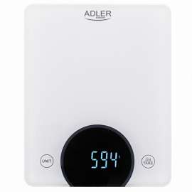 Adler AD3173W DIGITALNA KUHINJSKA VAGA INOX KUĆIŠTE 10KG/1G BELA