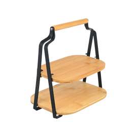 Estia ES01-20811 POSLUŽAVNIK ZA SERVIRANJE NA 2 NIVOA BAMBUS METAL 20X26X28CM