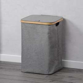 Kesper KSP19599 KORPA ZA PRLJAVI VEŠ SA BAMBUS OKVIROM SIVA 50CM
