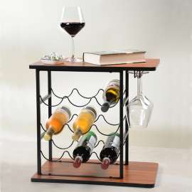 Kesper KSP27830 POLICA ZA VINO 9 FLAŠA BRAON CRNA