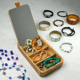 Kinghoff KH1695  -Sklopivi organizer za nakit i šminku  sa ogledalom