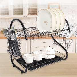 Maestro MR1025-53BK OCEĐIVAČ ZA SUDOVE 2 NIVOA 53CM HROMIRANI CRNI