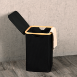 KESPER KSP19594 KORPA ZA PRLJAVI VEŠ SA BAMBUS OKVIROM CRNA 51CM - slika 3