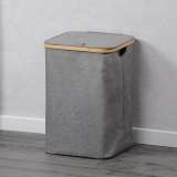 KESPER KSP19599 KORPA ZA PRLJAVI VEŠ SA BAMBUS OKVIROM SIVA 50CM - slika 2