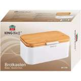 KINGHOFF KH1795 KUTIJA ZA HLEB METAL BAMBUS 30X20X14CM BELA - slika 3