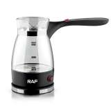 RAF R.128 ELEKTRIČNA DŽEZVA STAKLENA SA SKLOPIVOM RUČKOM CRNA 0.5L - slika 1